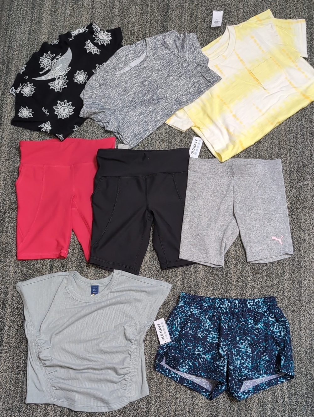 NEW Girls Small 6/7 Old Navy Active Mixed Lot T-shirts Bike Shorts